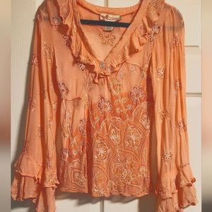 Beautiful sheer embroidered blouse